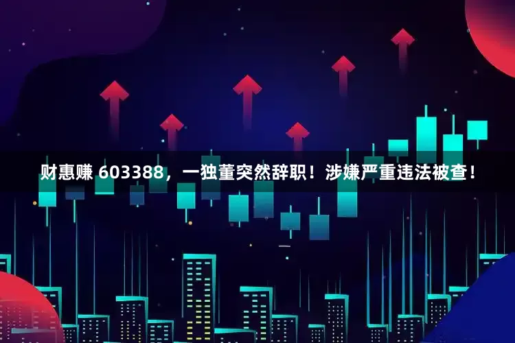 财惠赚 603388，一独董突然辞职！涉嫌严重违法被查！